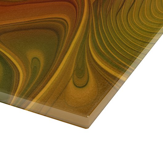 Abstract rood Oranje bruin fractaal kunstventilato Snijplank (Hoek)