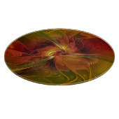 Abstract rood Oranje bruin fractaal kunstventilato Snijplank (Hoek)