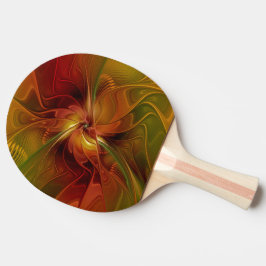 Abstract rood Oranje bruin fractaal kunstventilato Tafeltennisbatje
