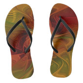 Abstract rood Oranje bruin fractaal kunstventilato Teenslippers (Voetbed)