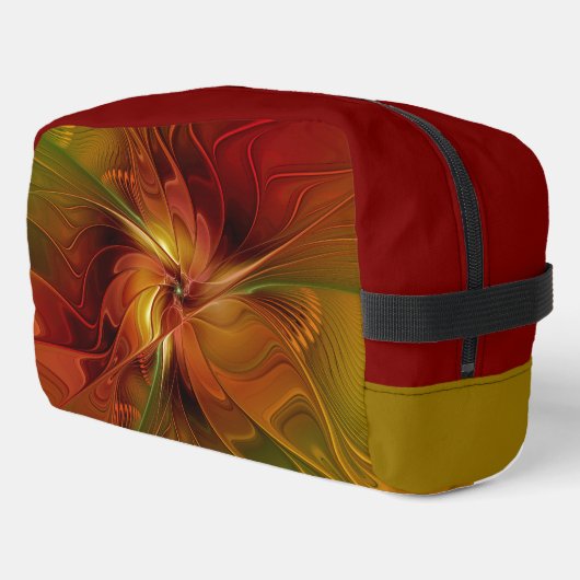 Abstract rood Oranje bruin fractaal kunstventilato Toilettasje (Linkerhoek)