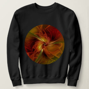 Abstract rood Oranje bruin fractaal kunstventilato Trui