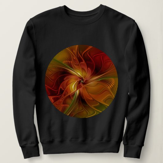 Abstract rood Oranje bruin fractaal kunstventilato Trui (Design voorkant)