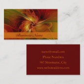 Abstract rood Oranje bruin fractaal kunstventilato Visitekaartje (Voorkant / Achterkant)