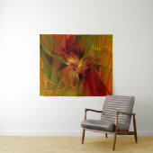 Abstract rood Oranje bruin fractaal kunstventilato Wandkleed (In Situ (horizontaal))