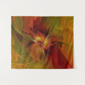 Abstract rood Oranje bruin fractaal kunstventilato Wandkleed (Voorkant (horizontaal))