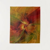 Abstract rood Oranje bruin fractaal kunstventilato Wandkleed (Voorkant)