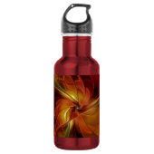 Abstract rood Oranje bruin fractaal kunstventilato Waterfles (Voorkant)