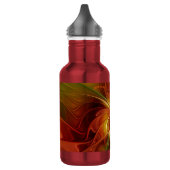 Abstract rood Oranje bruin fractaal kunstventilato Waterfles (Links)