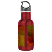 Abstract rood Oranje bruin fractaal kunstventilato Waterfles (Achterkant)