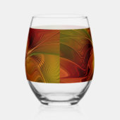Abstract rood Oranje bruin fractaal kunstventilato Wijnglas Zonder Voet (Rechts)