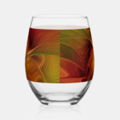 Abstract rood Oranje bruin fractaal kunstventilato Wijnglas Zonder Voet (Links)