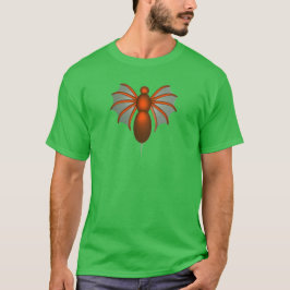 Abstract rood-oranje vleermuiswezen grafisch t-shirt