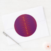 Abstract rood paars levendig patroon modern maatwe ronde sticker (Envelop)