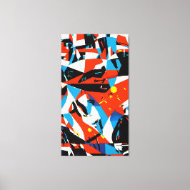 Abstract rood ritme canvas afdruk