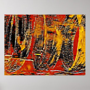 Abstract Rood Rood Rood Rood Rand Rand Poster