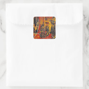 Abstract Rood Rood Rood Rood Rand Rand Vierkante Sticker