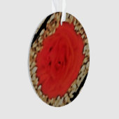 Abstract rood Rose design op schapenwollen kunst Ornament (voorkant)