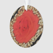 Abstract rood Rose design op schapenwollen kunst Ornament (voorkant)