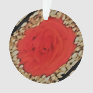 Abstract rood Rose design op schapenwollen kunst Ornament