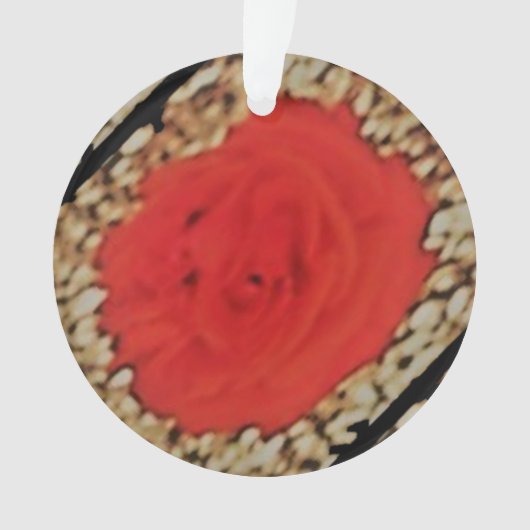 Abstract rood Rose design op schapenwollen kunst Ornament (voorkant)