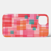 Abstract rood roze blauwgroen Geometric Squares Pa Case-Mate iPhone Case (Achterkant (horizontaal))