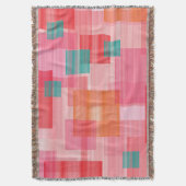 Abstract rood roze blauwgroen Geometric Squares Pa Deken (Voorkant Verticaal)