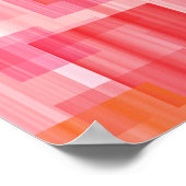 Abstract rood roze blauwgroen Geometric Squares Pa Poster (Hoek)