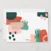 Abstract rood, roze + groen joyful multi-foto feestdagenkaart (Achterkant)