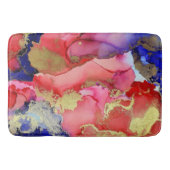 Abstract rood roze Paarse blauw goud Badmat (Voorkant)