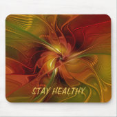 Abstract Rood Sinaasappel Bruin Groen Fractal Art Muismat (Voorkant)