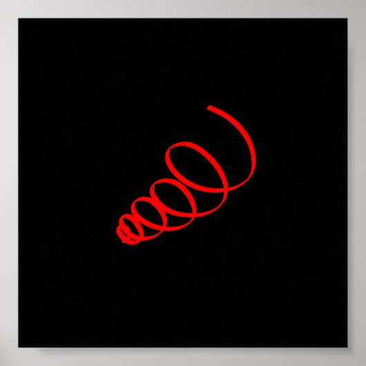 Abstract Rood Spiral Zwart Poster (Voorkant)
