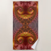 Abstract Rood Vurig Fractal Strandlaken (Voorkant)