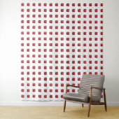 Abstract rood wandkleed (In situ)