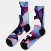 Abstract rood wit en blauw 2 sokken (Links)
