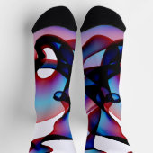 Abstract rood wit en blauw 2 sokken (Top)
