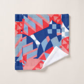 abstract rood wit en blauw afdruknr. 1 bad handdoek (Wasdoekje)