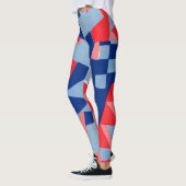 abstract rood wit en blauw afdruknr. 1 leggings (Links)