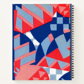 abstract rood wit en blauw afdruknr. 1 notitieboek (Achterkant)