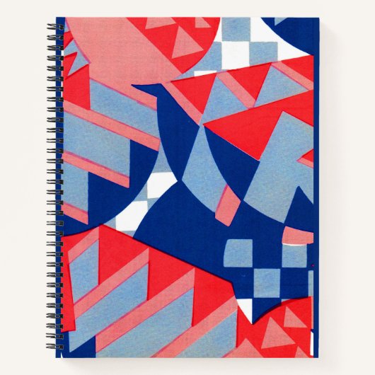abstract rood wit en blauw afdruknr. 1 notitieboek (Voorkant)