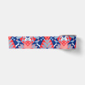 abstract rood wit en blauw afdruknr. 1 satijnen lint (Voorkant)