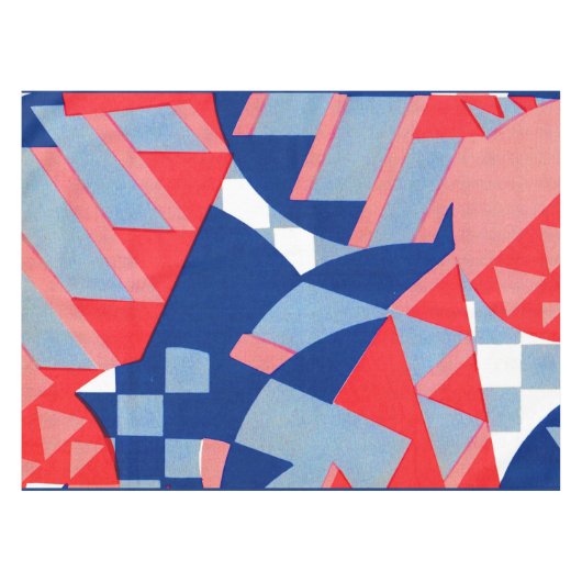 abstract rood wit en blauw afdruknr. 1 tafelkleed (Voorkant (Horizontaal))