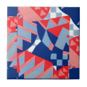 abstract rood wit en blauw afdruknr. 1 tegeltje (Voorkant)