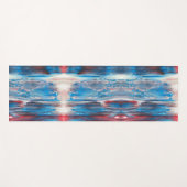 Abstract rood wit en blauw, omkeerbaar, vast blauw yogamat (Voorkant (horizontaal))