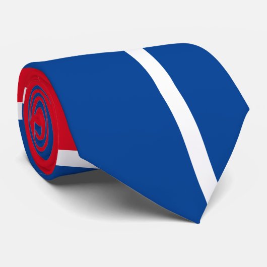 Abstract rood wit en blauw stropdas (Opgerold)