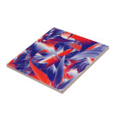 Abstract rood wit en blauw tegeltje (Zijkant)