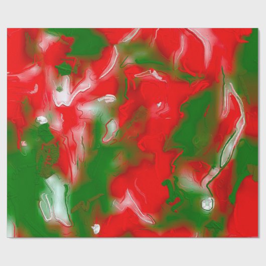 Abstract rood, wit en groen cadeaupapier (Vlak)