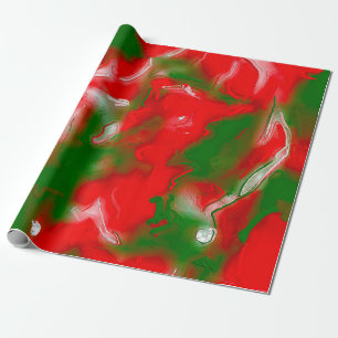 Abstract rood, wit en groen cadeaupapier