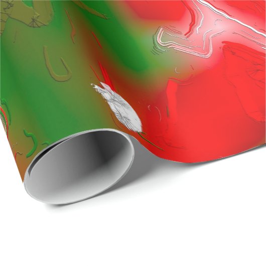 Abstract rood, wit en groen cadeaupapier (Rol Hoek)