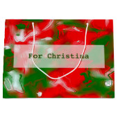 Abstract rood, wit en groen groot cadeauzakje (Voorkant)